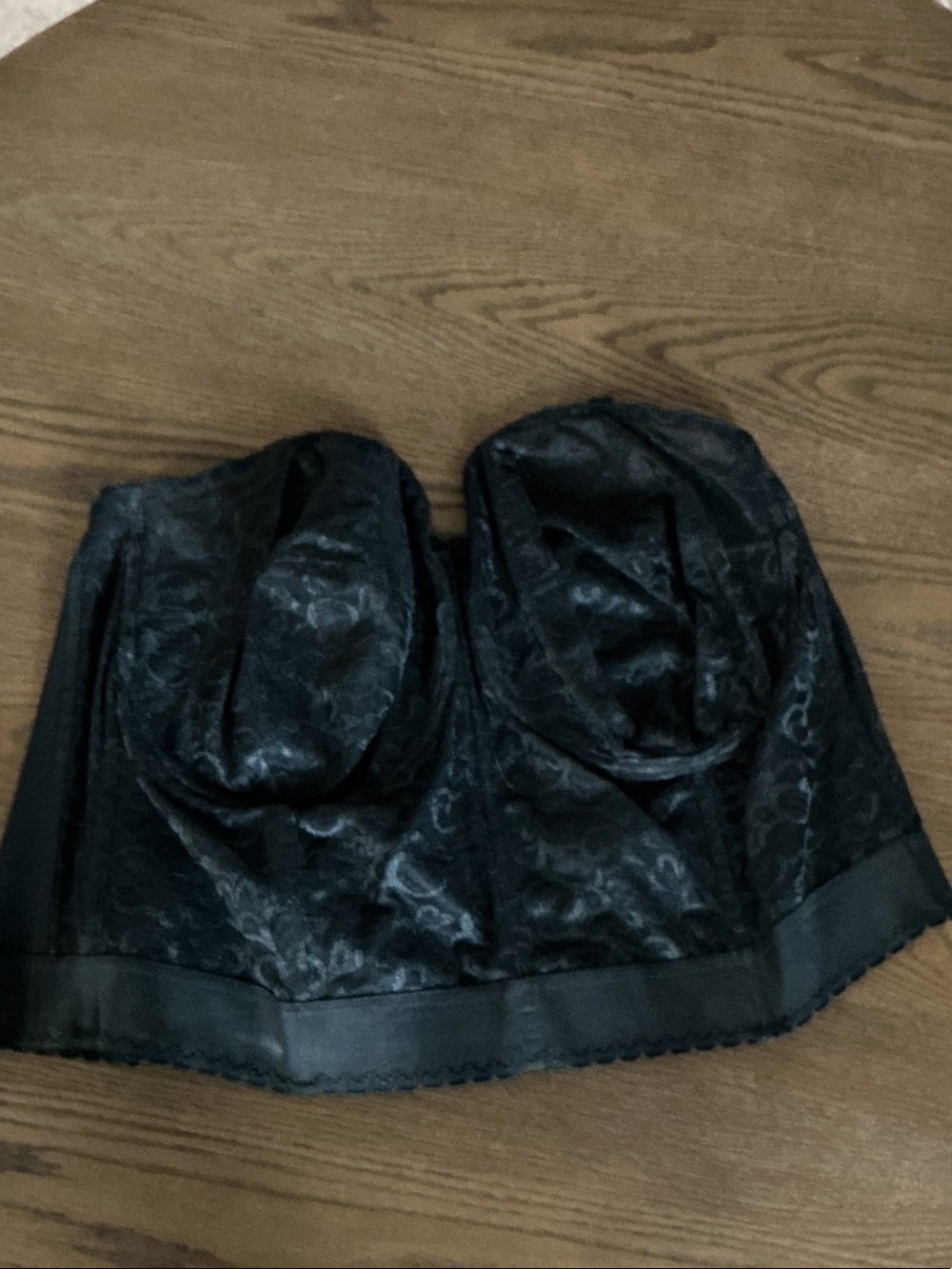 Goddess Black Strapless Bustier Corset Top
